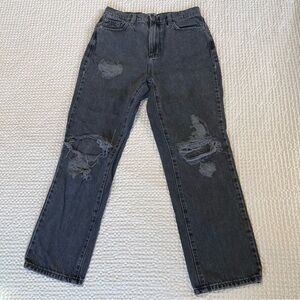 Garage Denim Black Vintage Straight Distressed Jeans